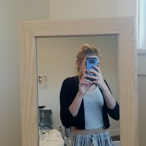 Black cropped cardigan